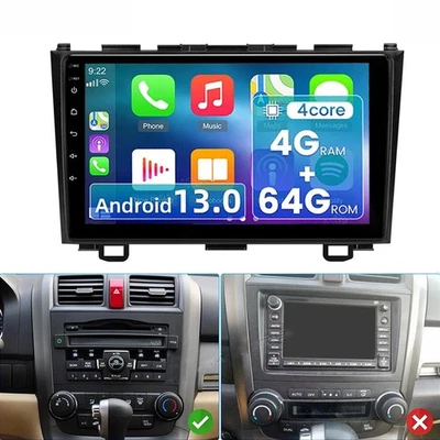 For 2007-2011 Honda CRV Carplay Android Car Stereo Radio Navi WiFi 4+64G GPS+Cam - Image 1 of 4