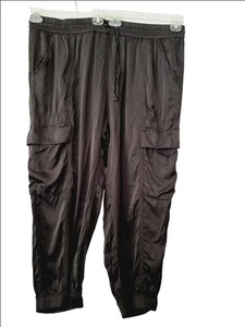 Aerie Black Cargo women's Size XXL silky soft Gothic relaxed athleisure pants - Picture 1 of 5