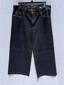 David Kahn Dark Wash Wide-leg Capri-length Jeans - Size 12 - Picture 1 of 7