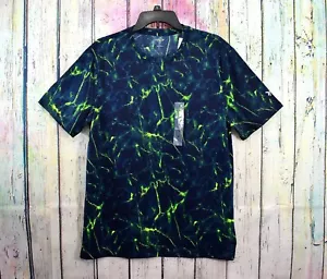 Men's Old Navy Go-Dry Cool Odor-Control Printed Core T-Shirt LARGE Blue Neon NWT - Picture 1 of 10