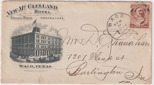 Waco Tex Advt Cover New McClelland Hotel 2ct #210 (b187) - Picture 1 of 2