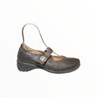 Sanita Brown Leather Round Toed Hook & Loop Closure Slip-On Maryjane Shoes 40