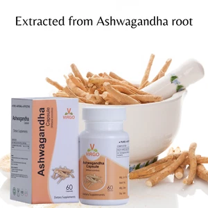 Virgo Ashwagandha Pure Natural effective - 60 Veg capsules 400mg - Picture 1 of 12