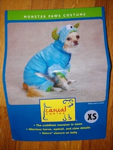 Casual Canine MONSTER PAWS  Dog Pet Halloween Costume BLUE ~ XS - Picture 1 of 4