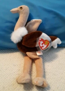 T.Y. BEANIE BABIES "STRETCH" THE OSTRACH RETIRED 1997 RARE WITH ERRORS (NEW) - Picture 1 of 12