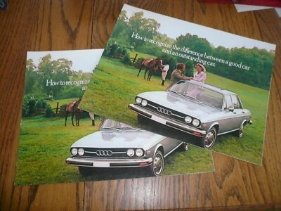Audi 100LS 1978 folleto de ventas - vintage - dos por un precio Foto 1 de 3