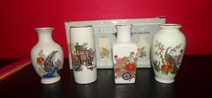 Vasi porcellana Miyako anni 80 ~ Set di 4 in scatola originale MADE IN Japan BELLI - Foto 1 di 6