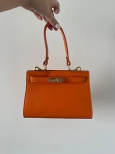 Orange italian leather bag - Picture 1 of 7