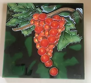 Red Grapes Wine Art Tile 6x6 Decorative Wall Backsplash Gift Kitchen - Picture 1 of 2