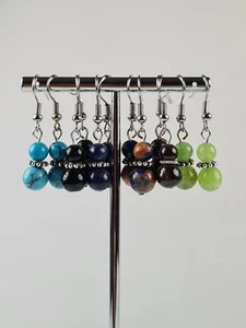 Colourful Gemstone Retro Style Hook Earrings FQli Handmade Holiday Women Girls - Picture 1 of 21