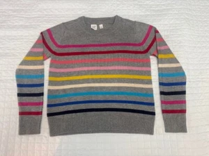 Gap - Langarm - grau gestreifter Langarm Pullover - Kindergröße 8 - Bild 1 von 3