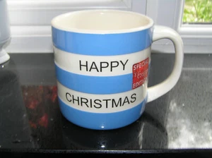 SELTEN ORIGINAL T G GREEN HAPPY CHRISTMAS CORNISH BLUE 15oz GROSSER BECHER ENGLAND - Bild 1 von 2