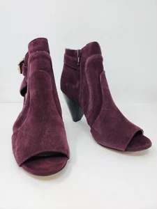 Vince Camuto Ennley Mujer 7 Peep Toe Botines Púrpura Gamuza Botines - Imagen 1 de 11
