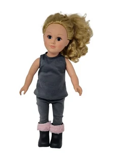 Cititoy Blonde Curly Hair Blue Eyes Doll 2013 Outfit Pink Boots 18" Play Doll - Picture 1 of 10