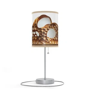 Unusual Table Lamp Modern Home Decor Nightstand Light Unique Gift Drum Shade - Picture 1 of 8