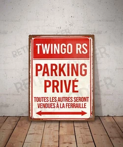 Plaque métal vintage Renault Twingo rs parking privé Enseigne Garage Décoration - Picture 1 of 3