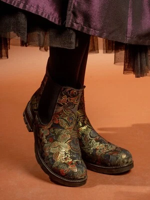Botas Chelsea de cuero únicas con estampado floral - talla 8 Foto 1 de 4