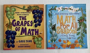 Math Riddles Lot Grapes of Math & Math for All Seasons Greg Tang Softcover - Picture 1 of 3