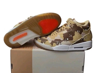 Nike Air Jordan 3 Retro Tex Desert Camo Dk HM4301-200 Womens Size 9.5 No Lid - Image 1 of 4