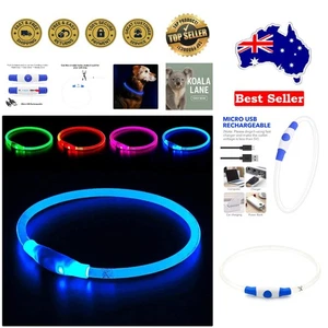 Light-Up Dog Necklace Collar - Durable, Adjustable, and Flashing Safety Light - Picture 1 of 9