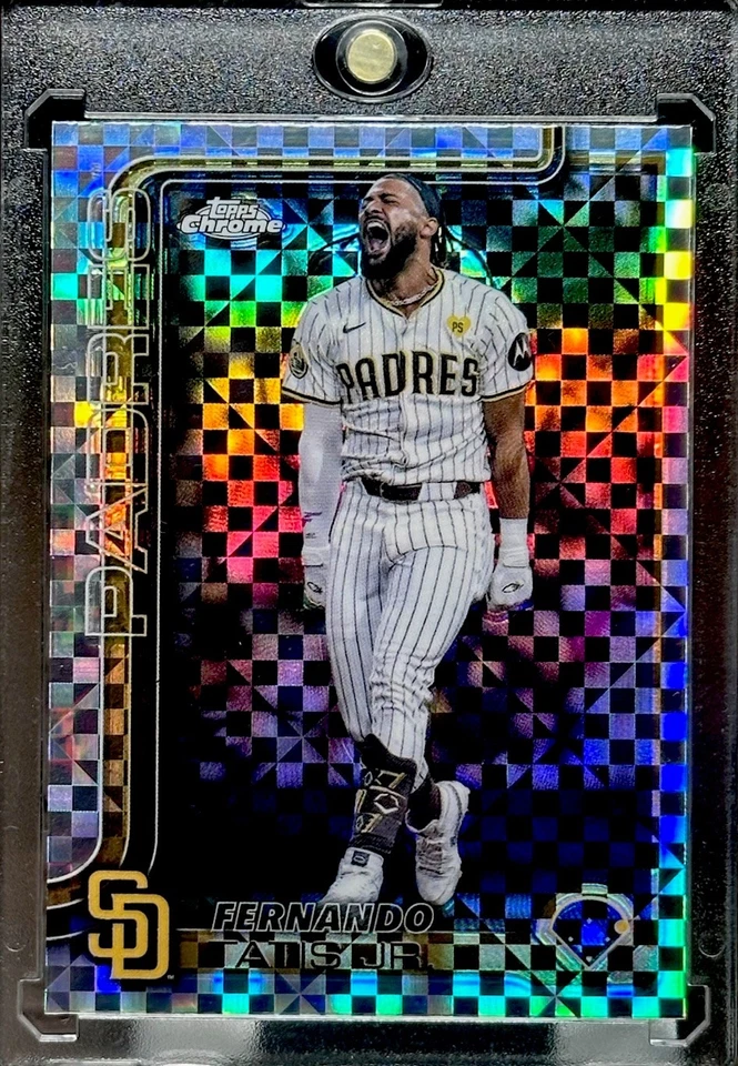 FERNANDO TATIS JR. RARO REFRACTOR A CUADROS Cromo Holo TARJETA DE INVERSIÓN PADRES Foto 1 de 4