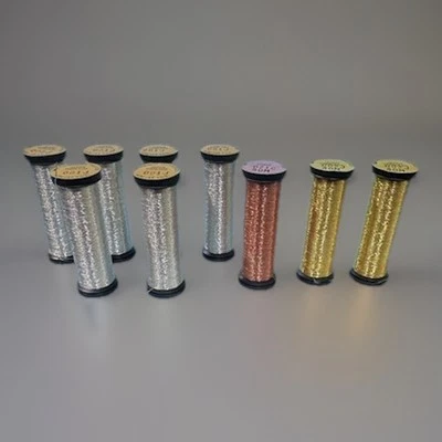 Kreinik Japan Threads Silver/Gold/Copper (lot of 9) Metallic - Image 1 of 4