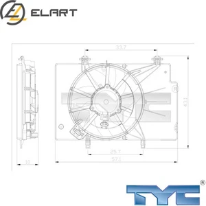 FAN RADIATOR 810-0043 FOR FORD ECOSPORT B-MAX FIESTA/VI/Van XVJD/XVJA 1.5L 4cyl - Picture 1 of 8