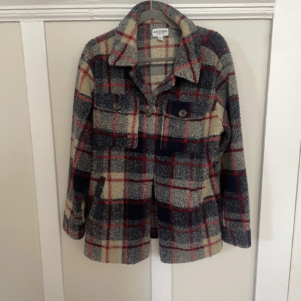 VTG Lumberjack Hunter Chore Sherpa Coat Women’s Medium Plaid - Image 1 of 4