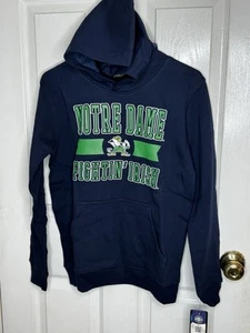 Notre Dame Fighting Irish Hoodie Boys Size Large 14-16 Pullover Navy Long Sleeve - Picture 1 of 4