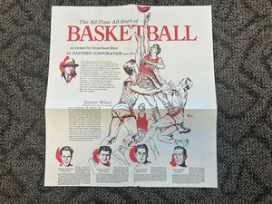 Vintage 1953 Basketball Poster - Stars of Basketball - Grantland Rice - Mikan - Picture 1 of 3