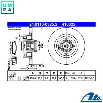 2x BRAKE DISC 24.0110-0325.2 FOR RENAULT SCENIC/II MEGANE/Van/Sport/Tourer 1.5L - Image 1 of 4