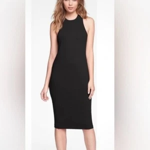 Leith Knit Bodycon Cut Out Back Scoop Neck Black Tank Midi Dress XS - Picture 1 of 7