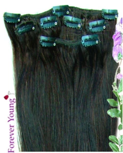 Clip In Remy 100% Real Human Hair Extensions Half Head Dark Brown #2 - Picture 1 of 1