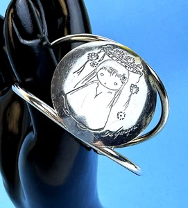 Vintage 925 Silver TED DEGRAZIA La Nina Cuff Bracelet low # 144/500 ! - Picture 1 of 10