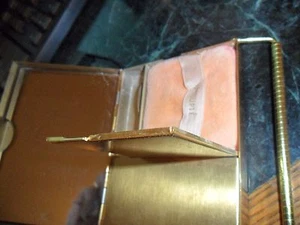 Vintage 50's-60's Volupte Goldtone Compact Purse Lipstick Comb Art Deco - Picture 1 of 8