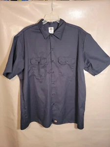 Dickies Mens Shop Short Sleeve Work Shirt Size 2XL Black...Fast Shipping - Picture 1 of 11