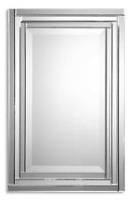 Alanna Wall Vanity Bathroom Mirror Stepped Beveled Edges ~ Uttermost 08027 