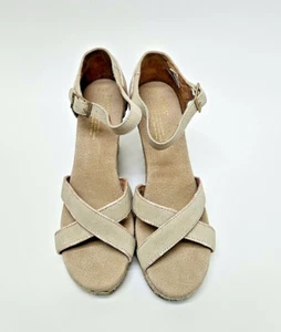Sandalias para mujer Tom's Wedges con timbre natural, correa, talla 9,5. Totalmente nuevo - Imagen 1 de 6
