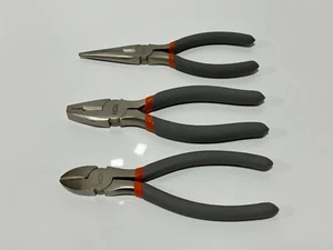 HDX 3-Piece Pliers Set - Rubber Comfort Grip -Long Nose, Diagonal and Slip Joint - Picture 1 of 7