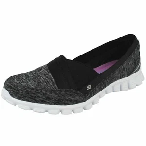 Ladies FASCINATION /22827 Black/White Slip On Shoes By Skechers Flex - Picture 1 of 8