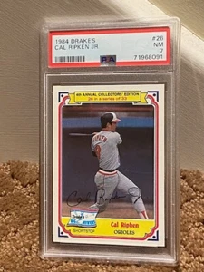 1985 Drakes Cal Ripken Jr. PSA 7 #26 Orioles Karte NEU HÜLLE LOW POP - Bild 1 von 1
