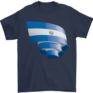 Curled Salvador Flag Salvadoran Day Football Mens T-Shirt 100% Cotton - Picture 1 of 98