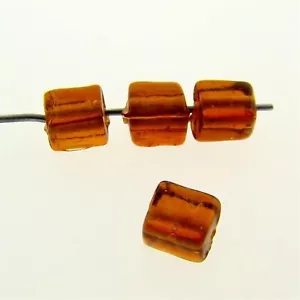 36 VINTAGE GLASS TOPAZ 7x5mm. RECTANGLE BEADS 7300A - Picture 1 of 2