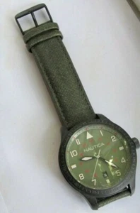 NEW Men NAUTICA Military quartz Watch date indicator stainless steel case Japan - Bild 1 von 2