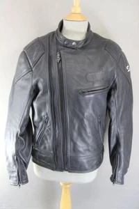 SWIFT INNOVATION BLACK LEATHER BIKER JACKET + BACK PROTECTOR/THERMAL LINING 38" - Picture 1 of 10