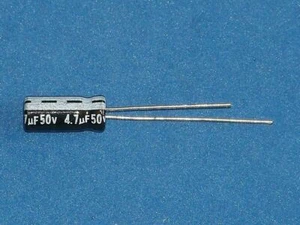 Elko, radial, 4,7µF (4,7uF) / 50V / 85°C, 25 Stk. (Ø5x11mm) - Bild 1 von 1