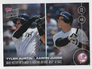 2016 Topps NOW #351 TYLER AUSTIN & AARON JUDGE BTB HR's nella prima partita MLB! - Foto 1 di 2