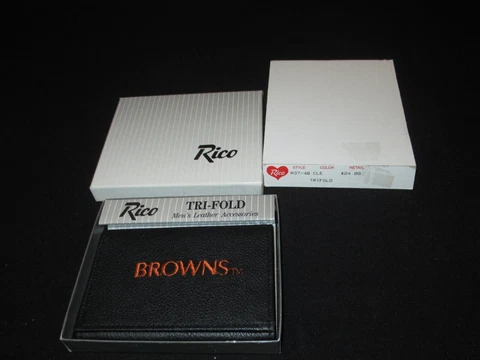 Cleveland Browns Football NFL Embroidered Leather WALLET 3 fold By Rico Cover