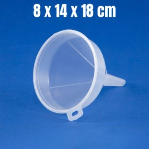 Funnel 8/14/18 cm Clear Plastic Transparent Funnel Set for Kitchen Petrol Fuel - Picture 1 of 10