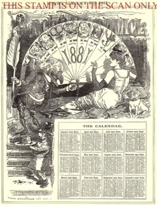 1880 Linley Sambourne Cartoon Print : 'Punch's Almanack Calendar for 1881' /93 - Picture 1 of 1